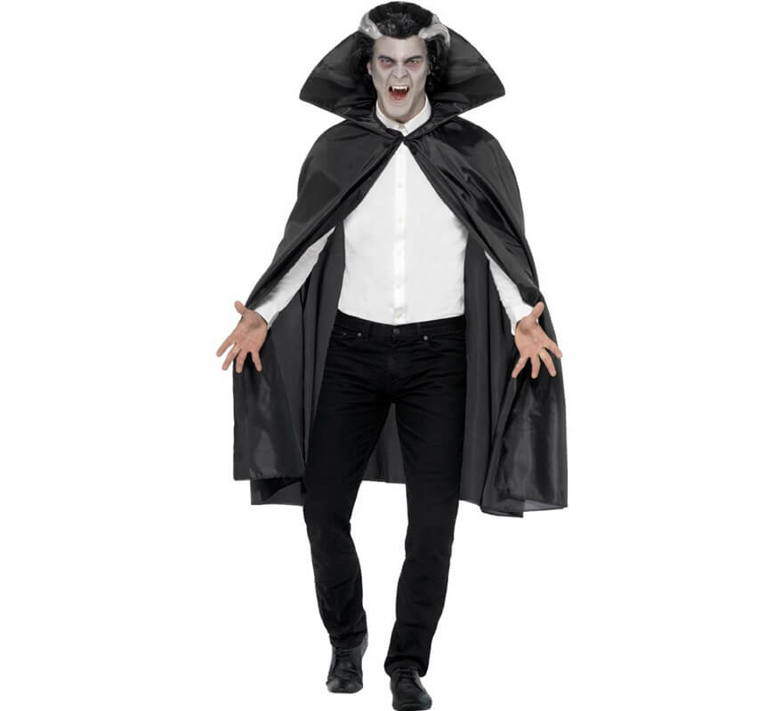 Schwarzer Vampirumhang für Erwachsene 114 cm
