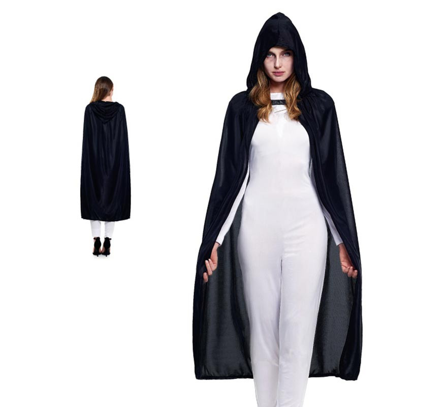 Black cape with 140 cm hood