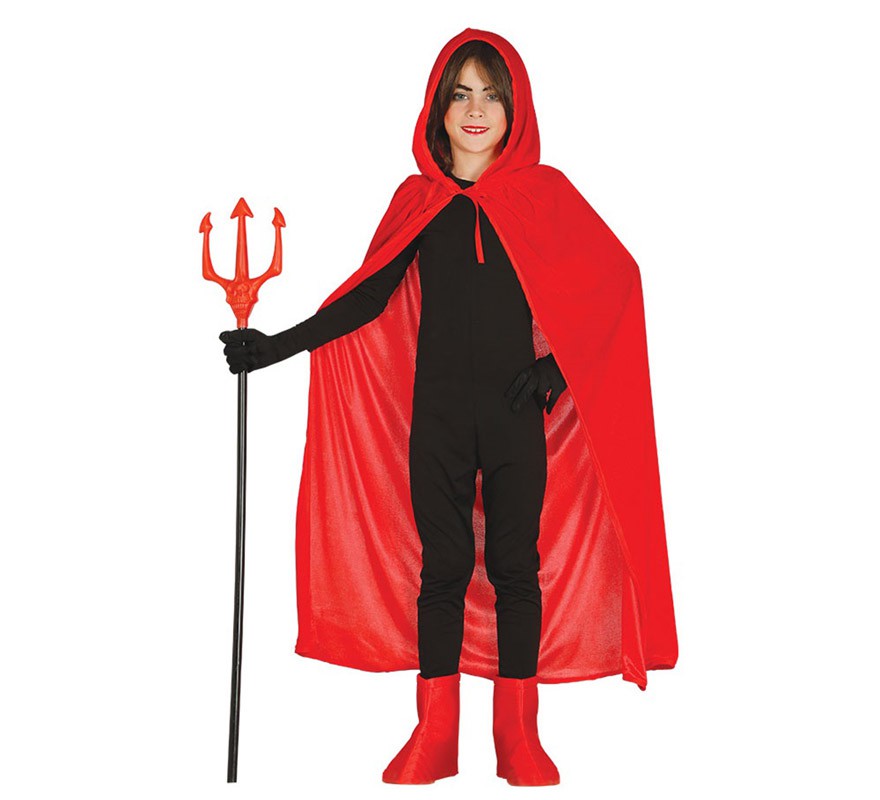 Capa roja con Capucha de 100 cm para niños