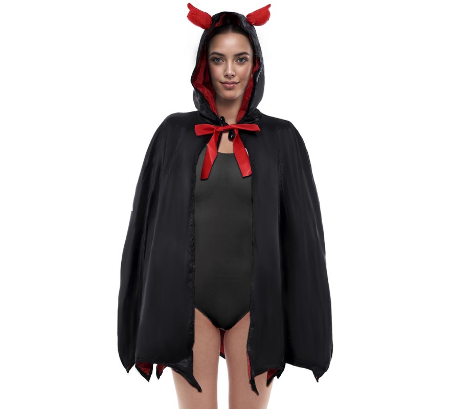 Double-sided Satin Devil Cape
