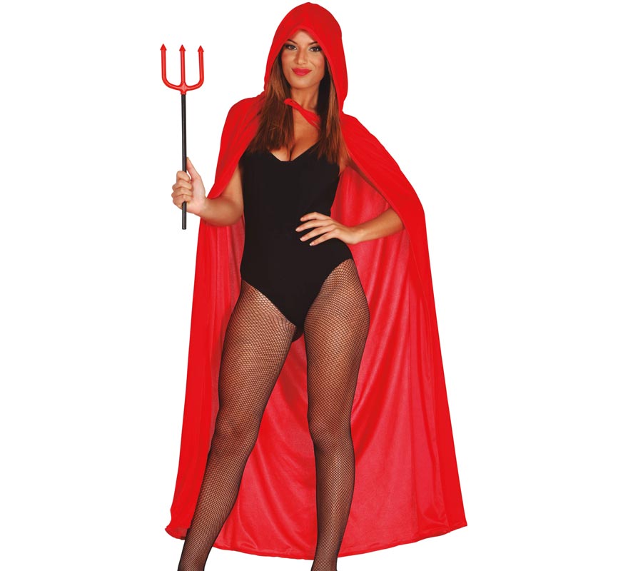 Red cape with hood of 130 cm