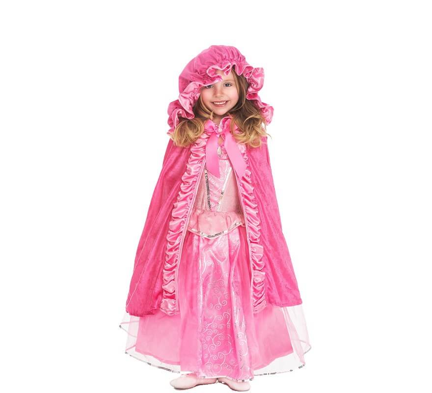 Capa Rosa Deluxe con capucha para niña