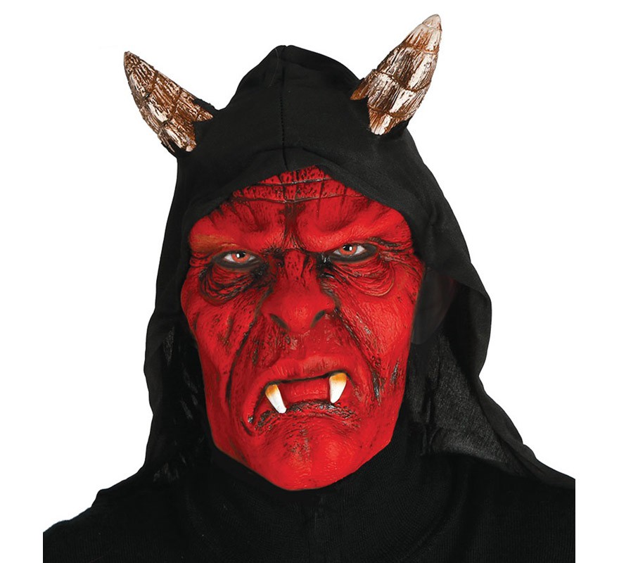 Máscara de Demonio roja con capucha