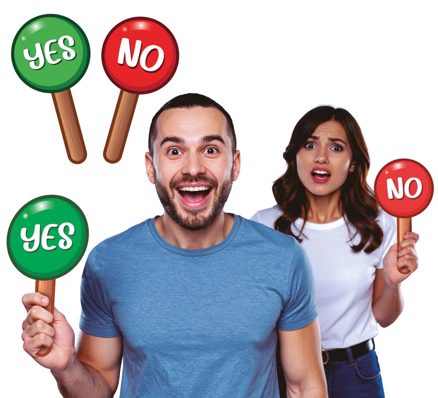 Carteles Yes o No de 13x25 cm