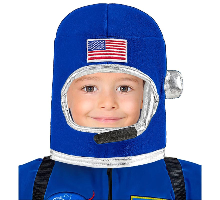 Casco de Astronauta Azul de Tela para Adulto