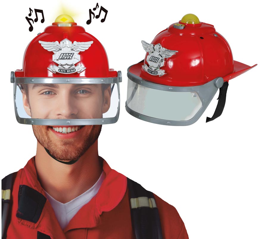 Casco de Bombero con Sirena y Luz