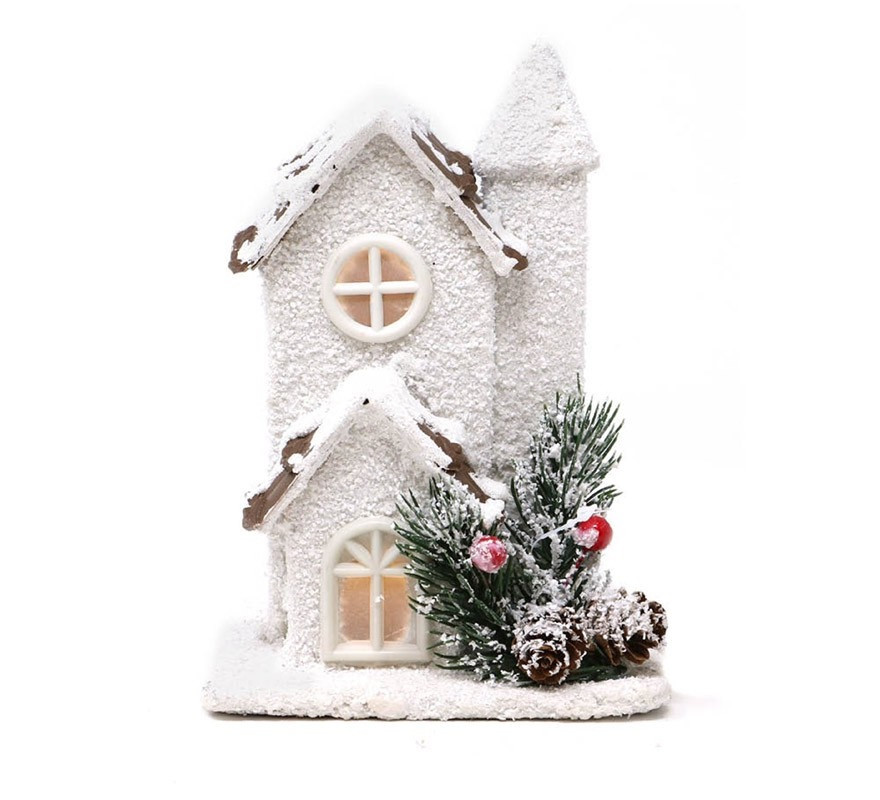 Maison de Noël en bois Led 17 cm