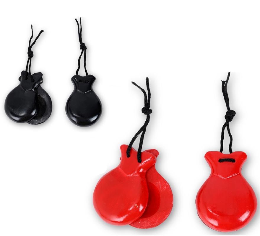 Castanets in various colors, 6.5 x 8.5 cm