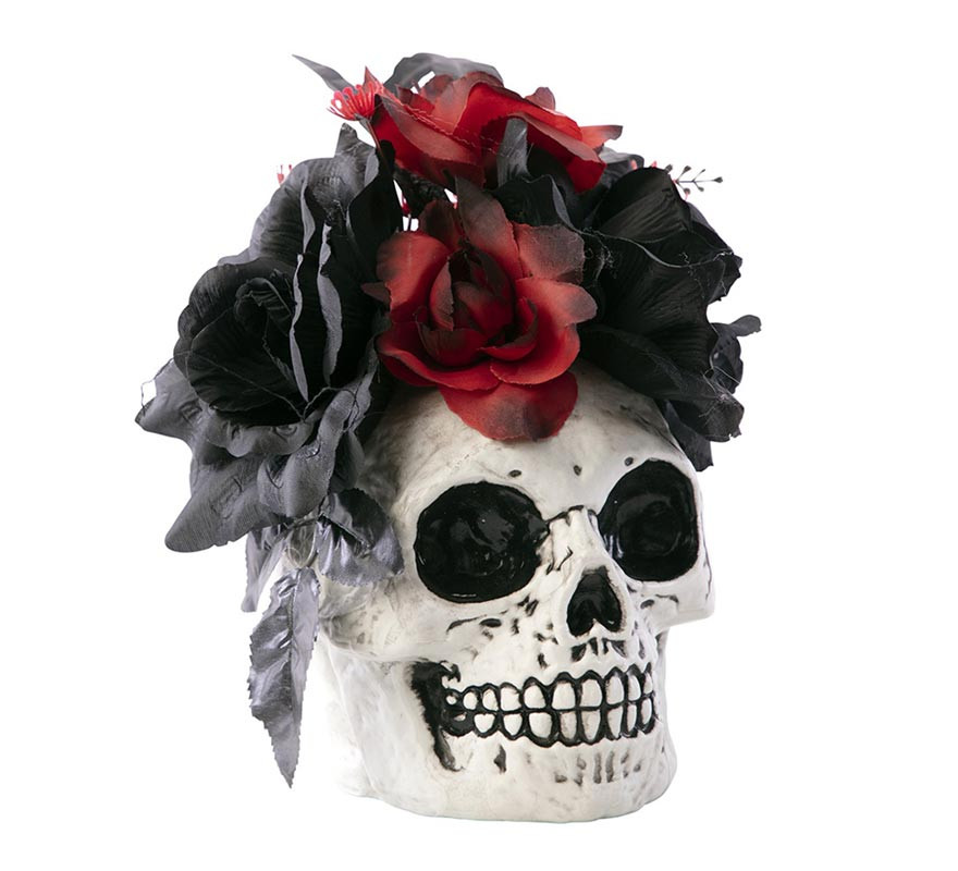 Skull Centerpiece with Flowers 20x14x25 cm