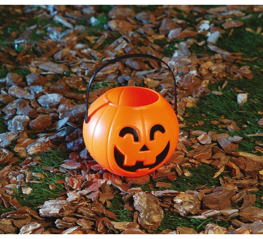 Plastic Pumpkin Basket 11 cm for Halloween