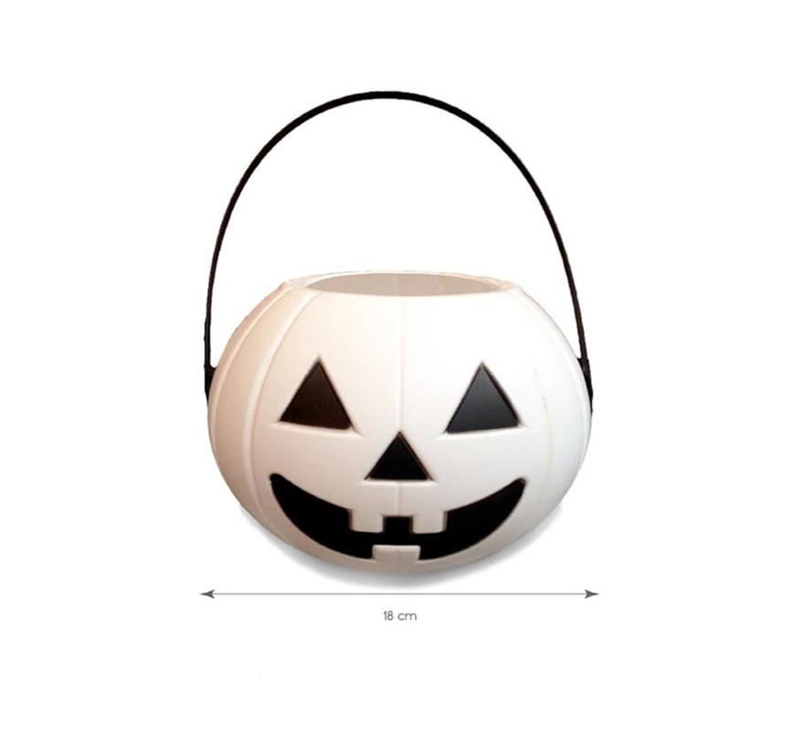 White pumpkin basket without lid 18 cm