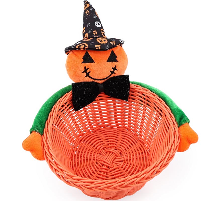 Cesta de laranja com abóbora