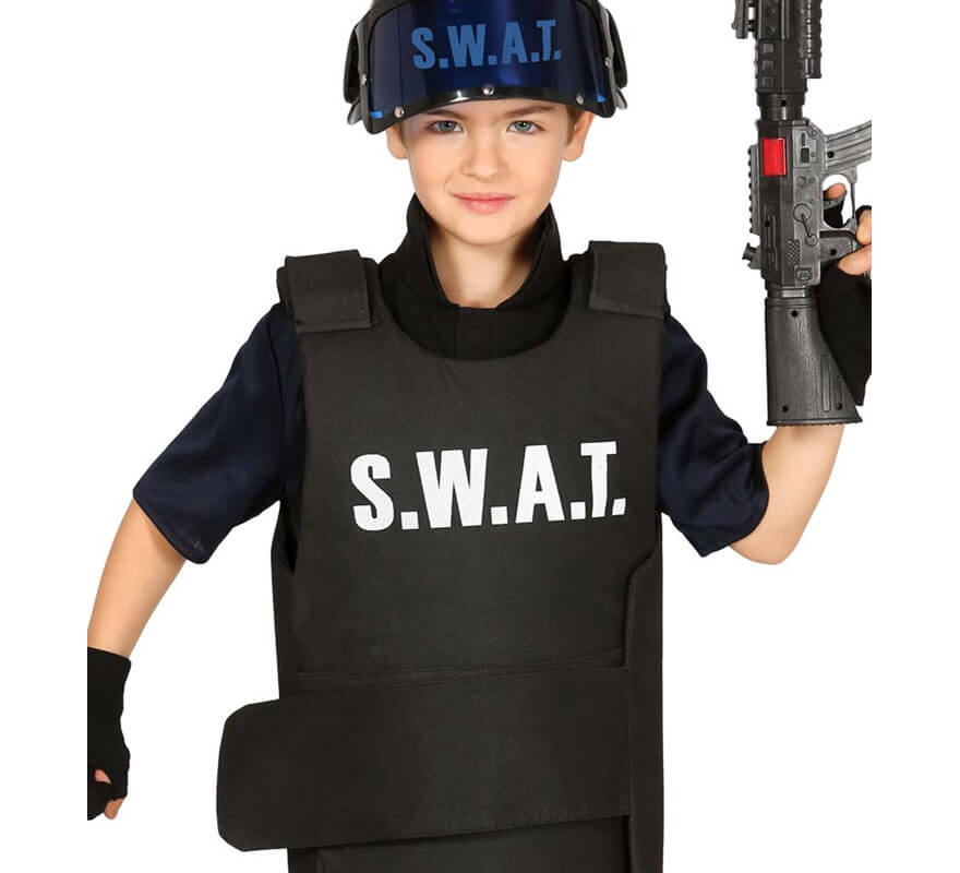 Nabo satélite Evaluable Chaleco antibalas de Policía SWAT infantil