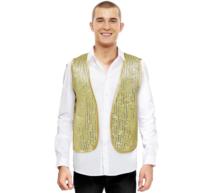 Gold Sequin Vest for Adults