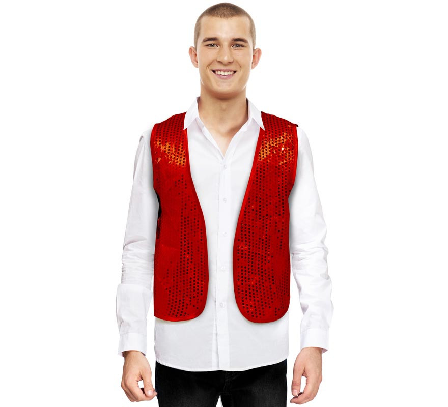 Red Sequin Vest for Adults