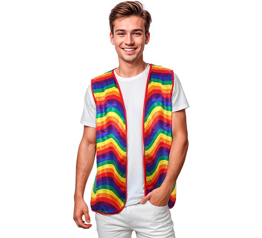 Gilet per adulti con linee arcobaleno