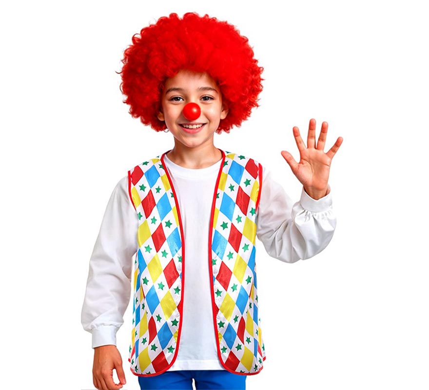 Children's Clown Vest with Rhombuses and Stars