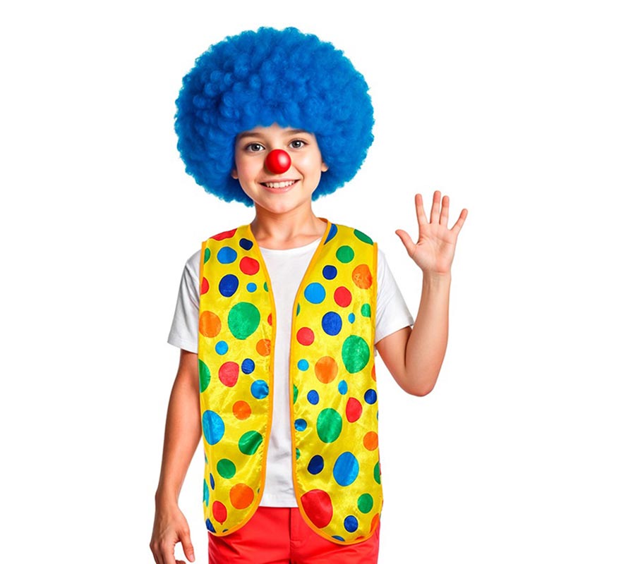 Gilet da clown multicolore a pois per bambini