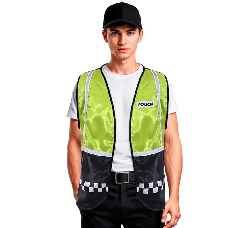 Gilet de police à carreaux pour adulte en différentes couleurs