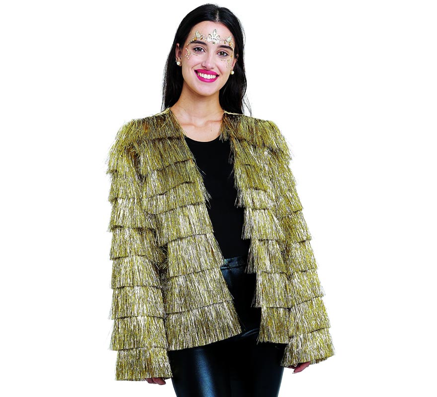 Casaco com franjas em várias cores para mulher