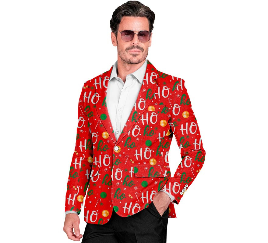 Men's Red Merry Christmas Ho Ho Jacket