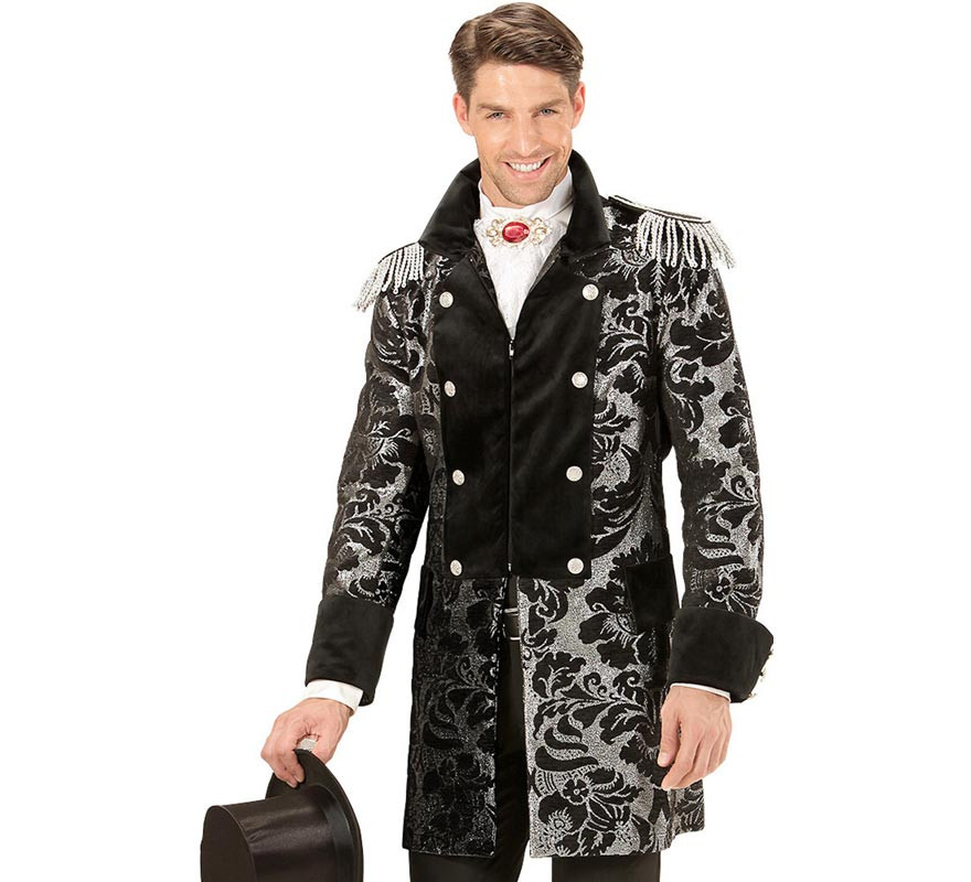 Men's Silver Vintage Jacquard Jacket