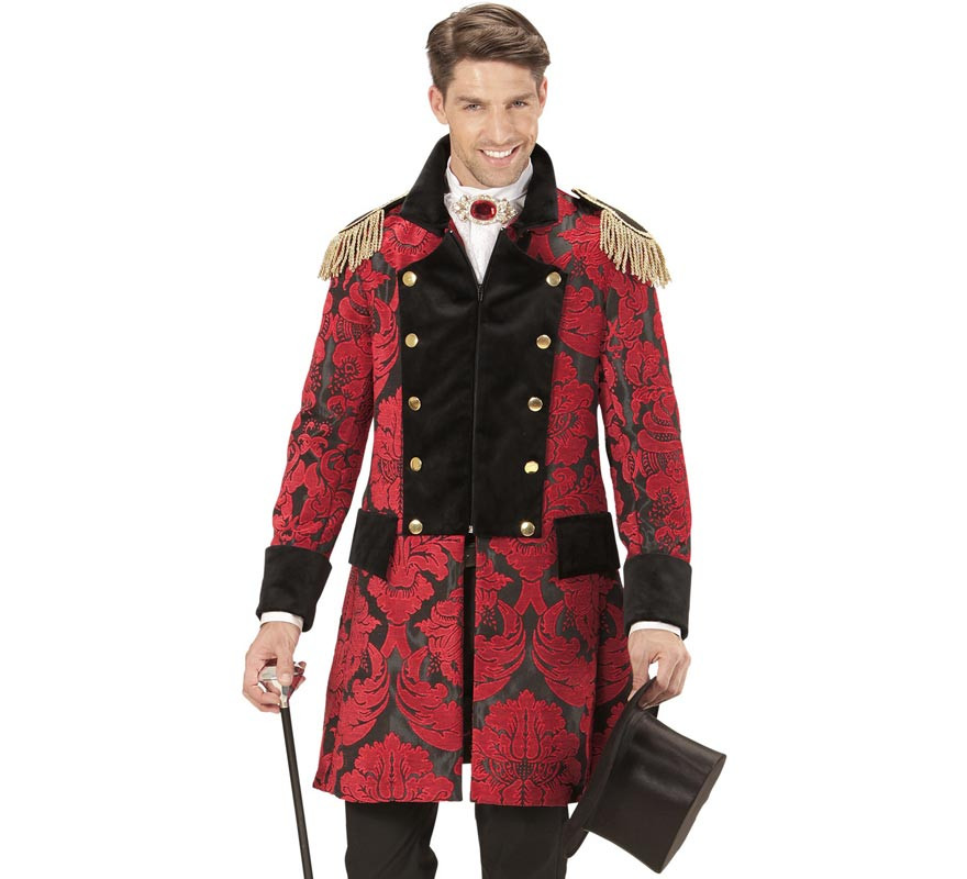 Red vintage jacquard jacket for men