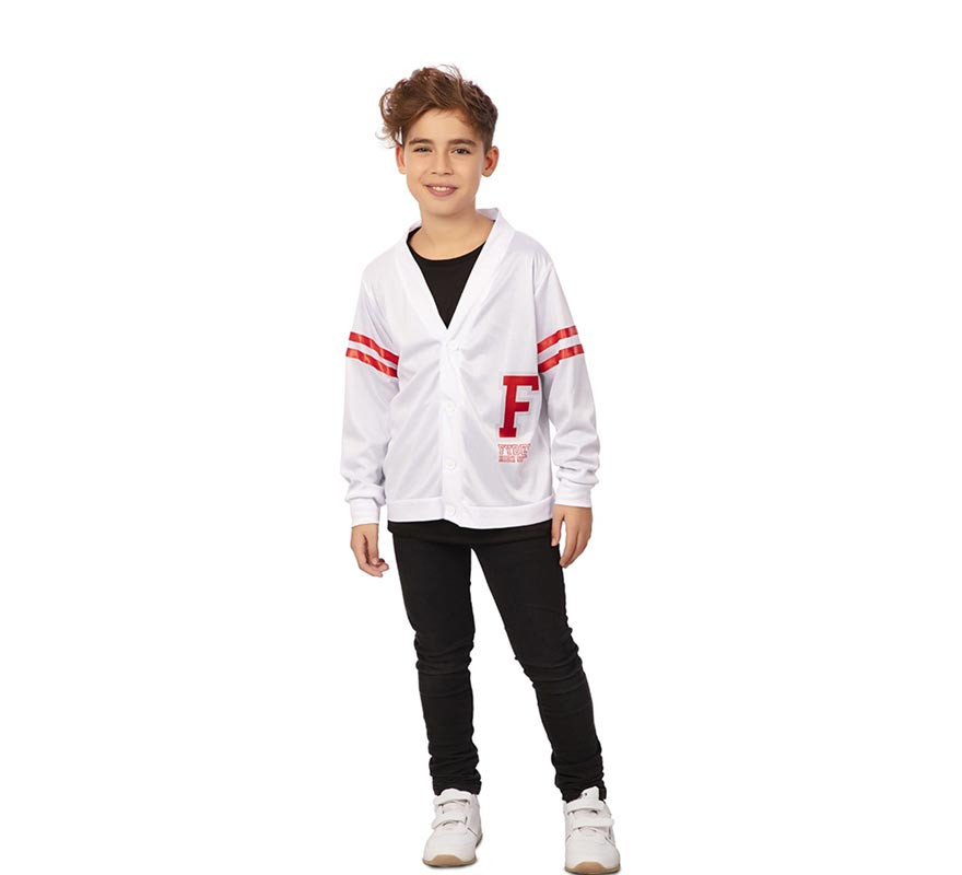 Boys white 1950s varsity jacket