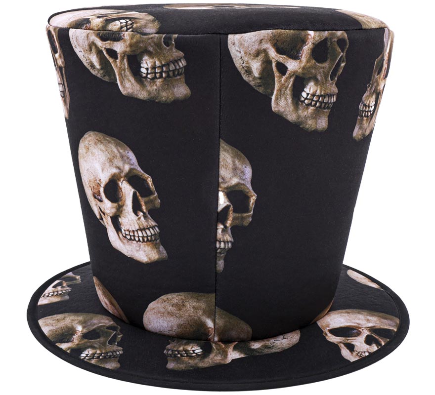 Tall Top Hat with Skulls