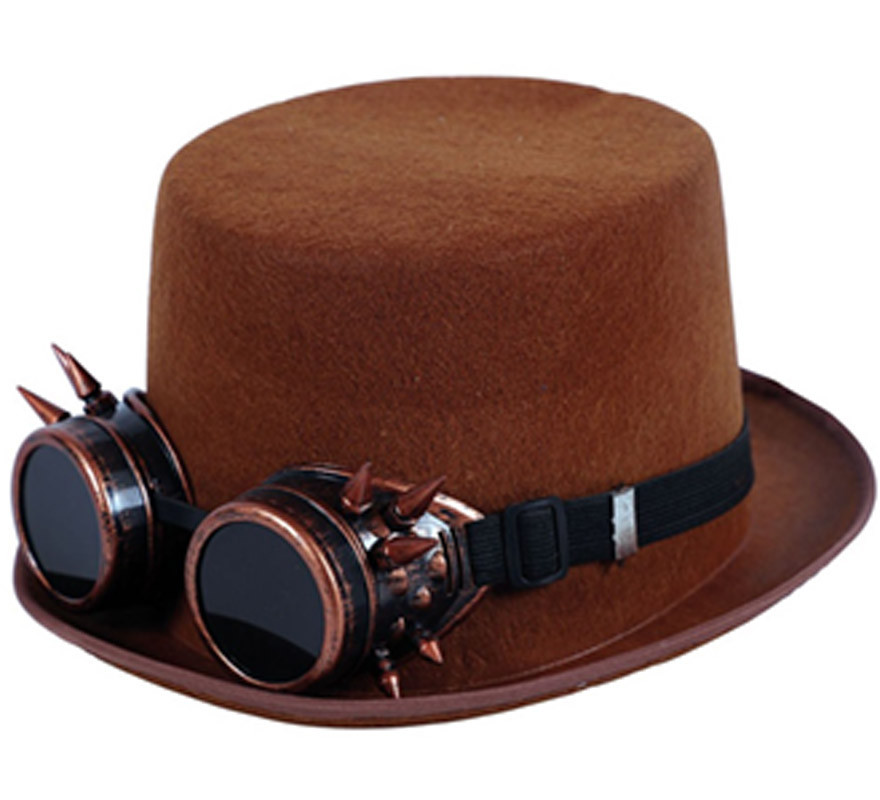 Chapeau haut de forme Steampunk rayé pour adultes - Casque de déguisement