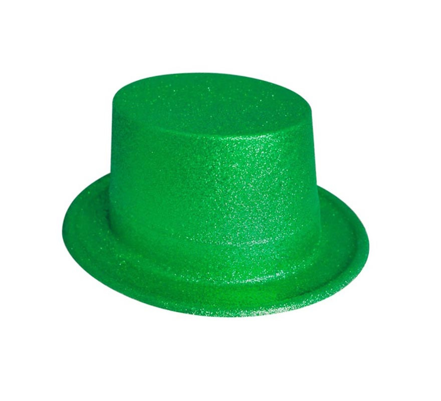 Green glitter top hat