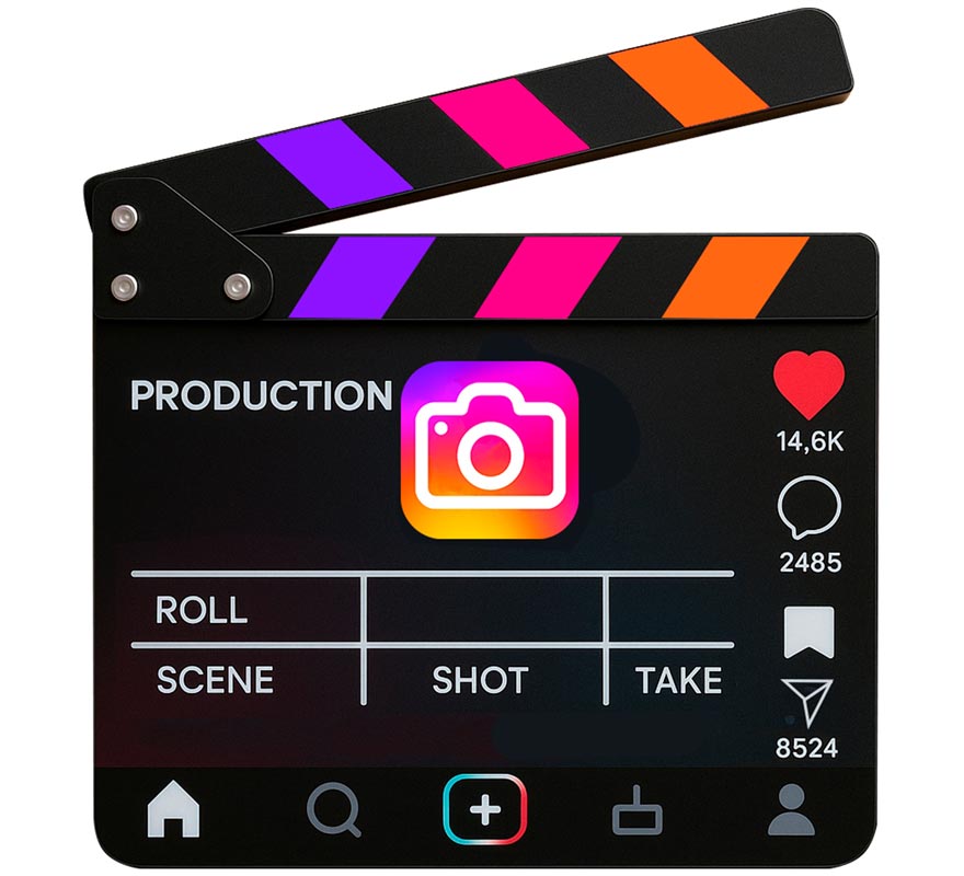 Claquete do Instagram 20,02x19,9 cm Claquete do Instagram 20,02x19,9 cm