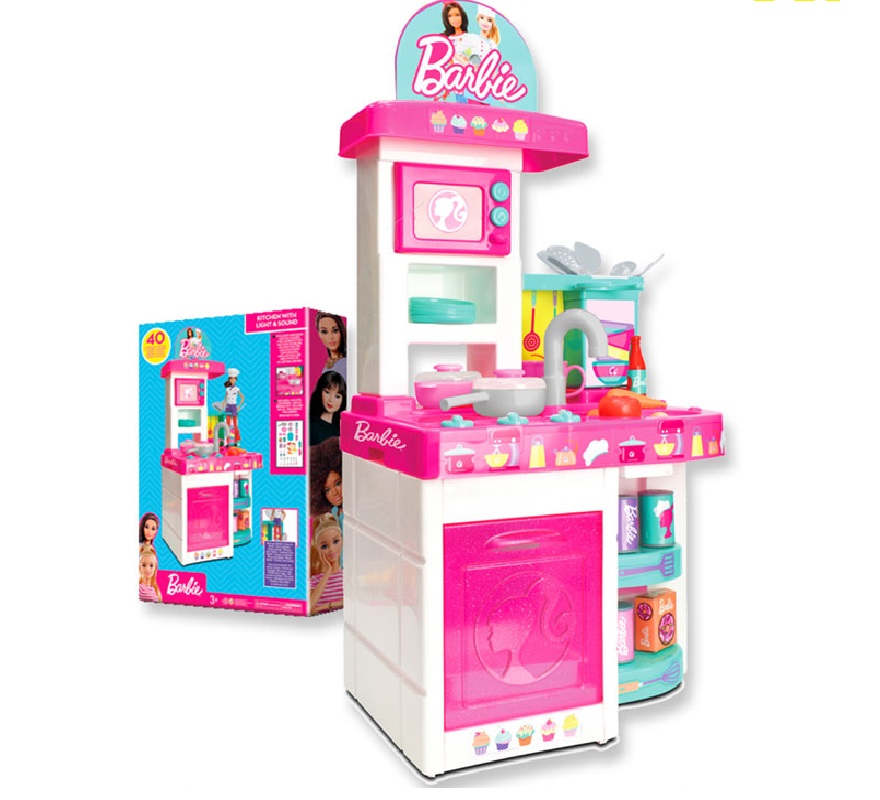 Cocina Barbie con 40 Accesorios, Luces y Sonidos