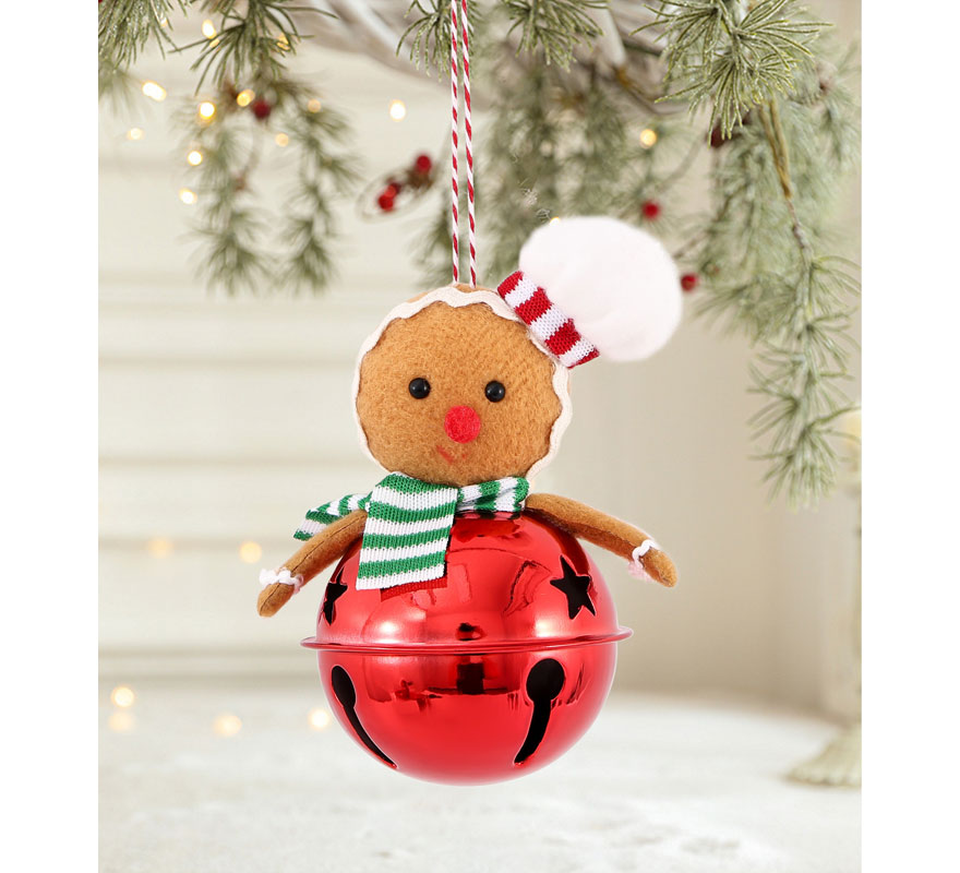 Colgante Campana Galleta de Jengibre Cocinero 10 cm
