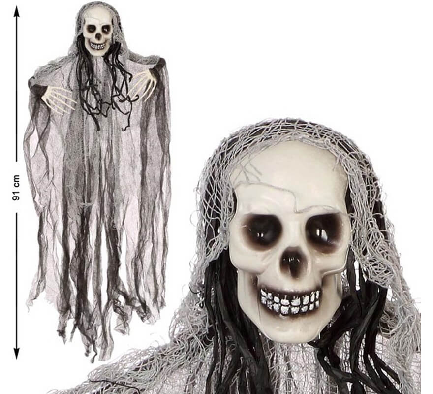 Skeleton Pendant with Hair 91x66 cm