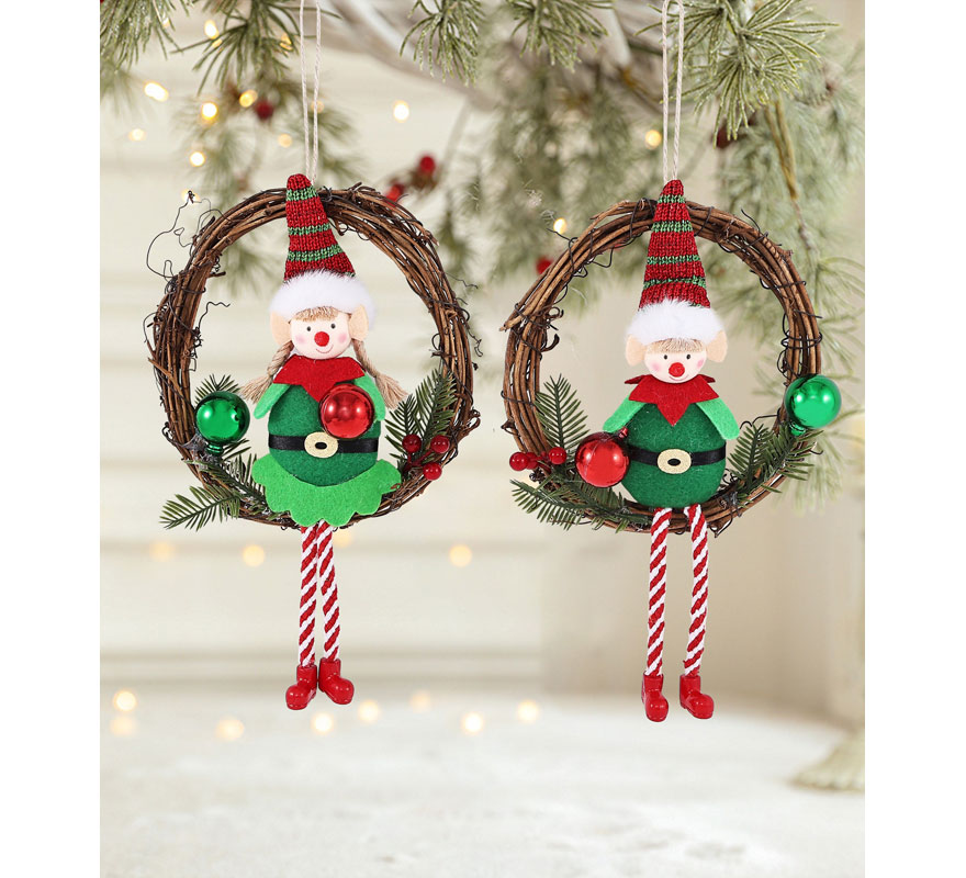 Colgante Elfos surtidos de Corona 15 cm