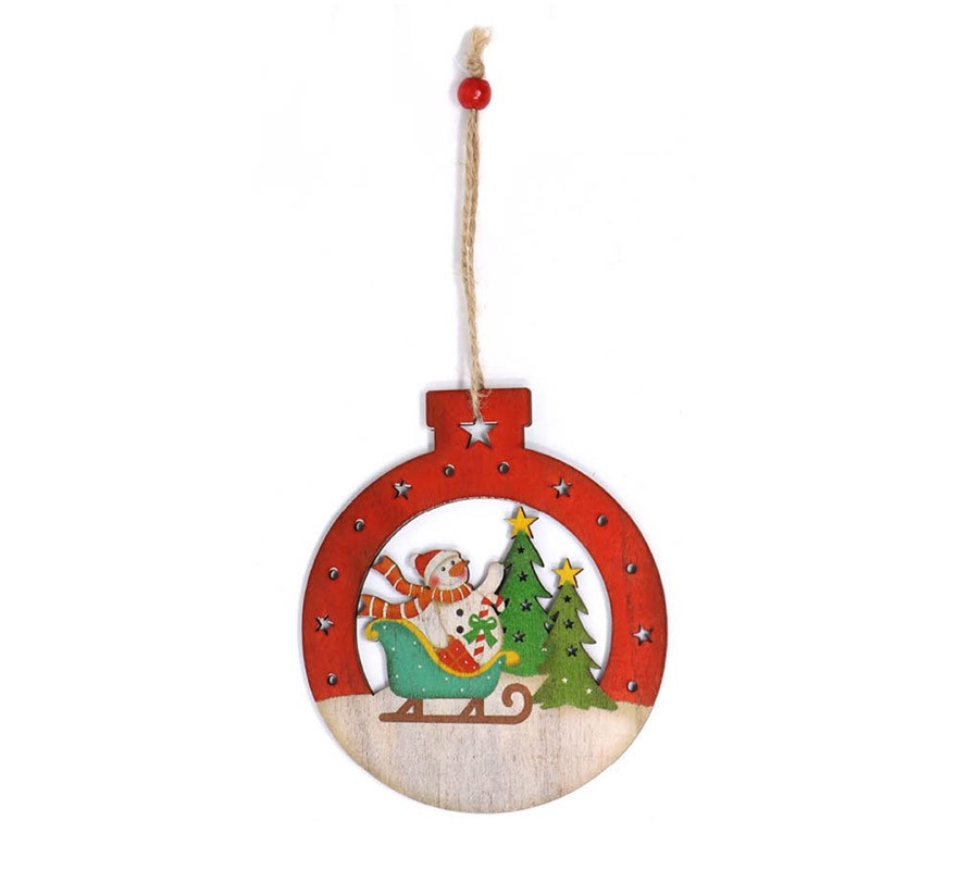 Wooden Snowman Pendant 12 cm