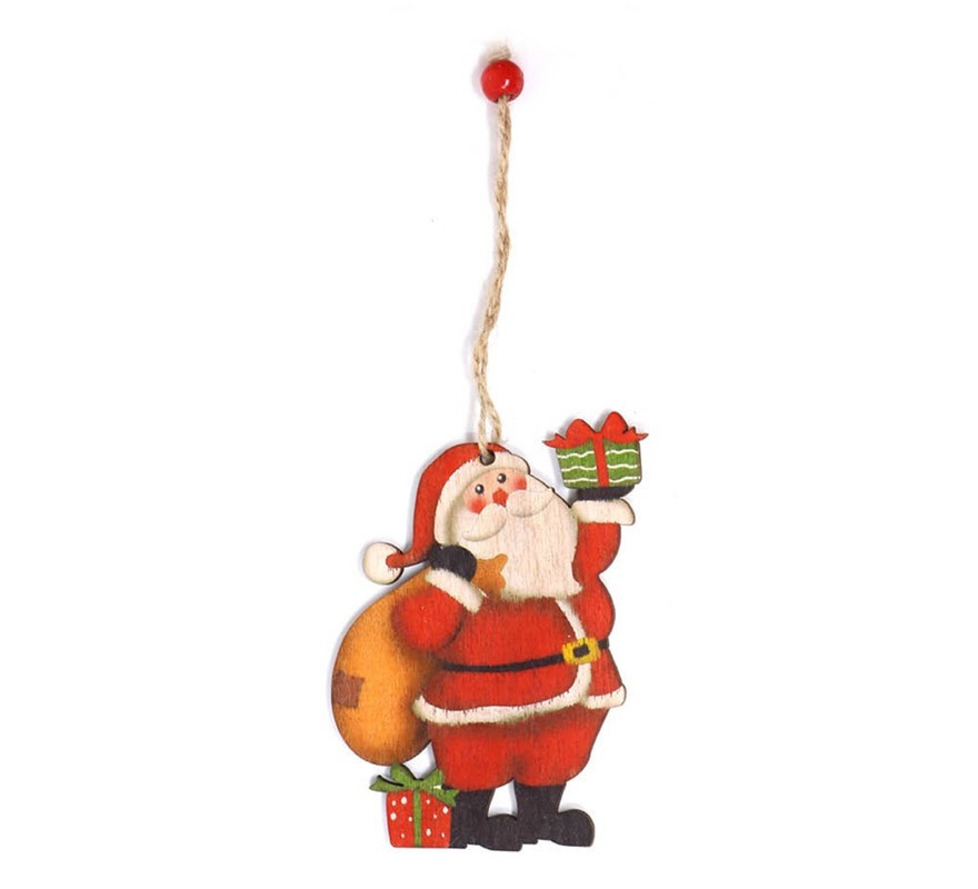 Wooden Santa Claus Pendant 10 cm