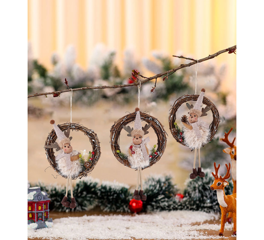 Colgante Reno Corona surtidos de 15 cm