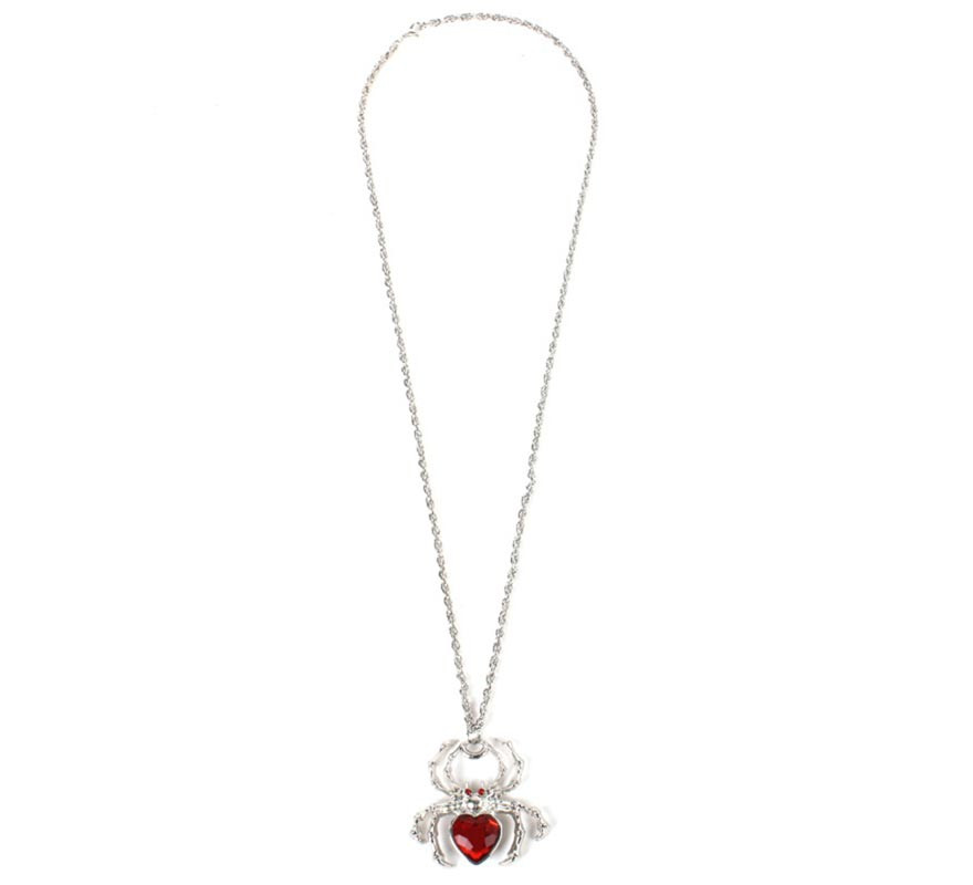 Bright Red Spider Necklace