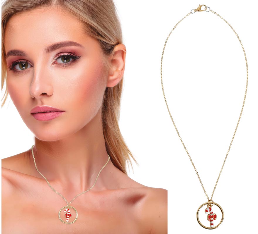 Christmas Cane Necklace