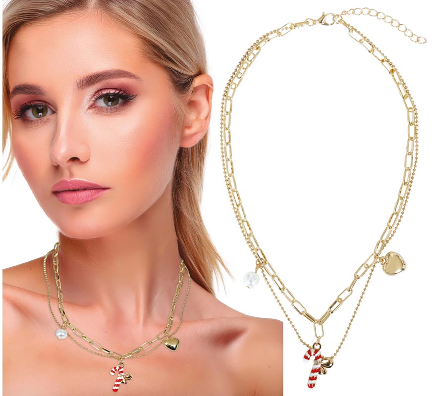 Christmas Cane Necklace