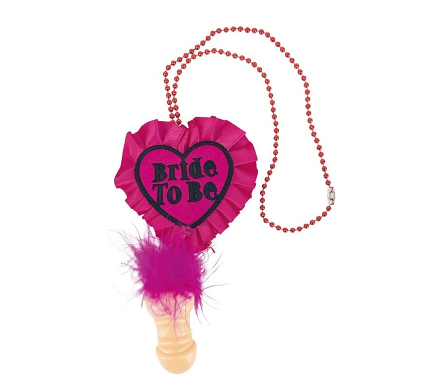 Bride to be necklace with fuchsia whistle