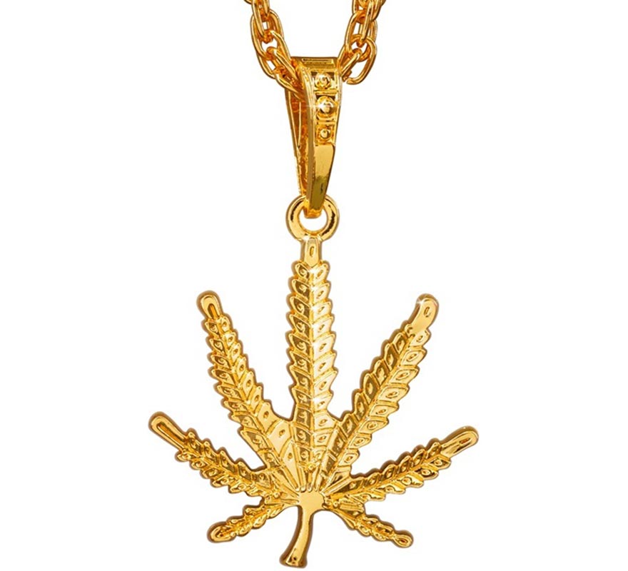 Colar com pingente de maconha de 65 cm