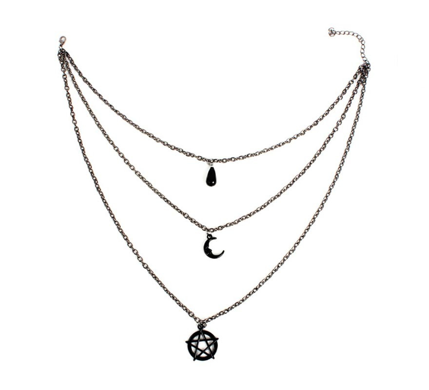 Witch necklace dark symbols