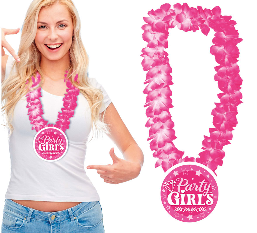 Pink Flower Necklace Party Girls