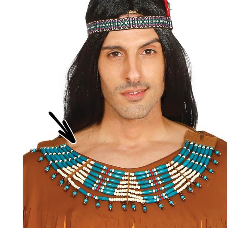 Collar de Indio extra azul y blanco