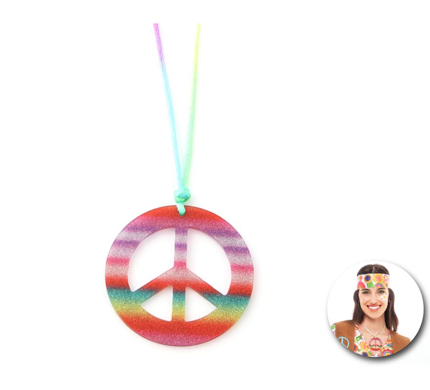 Bright fuchsia Hippie Peace Necklace