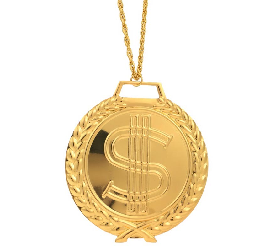 Gold Dollar Medallion Necklace