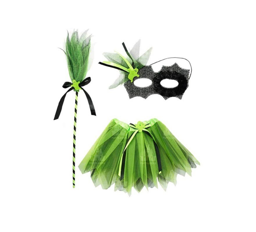 Children's Witch Set: Tutu, Mask and Mini Broom